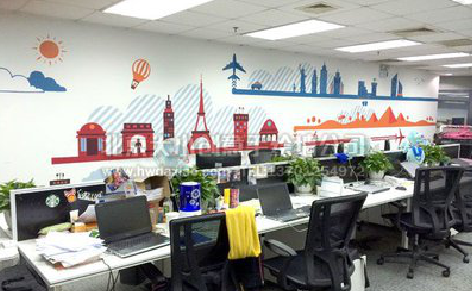 永康教你设计办公室墙绘的方法。